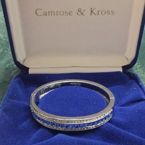 Sapphire and diamond silver bangle never worn.